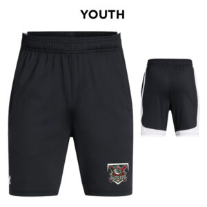 Mudcats BB Under Armour YOUTH UA Tech Vent Shorts-Black/White