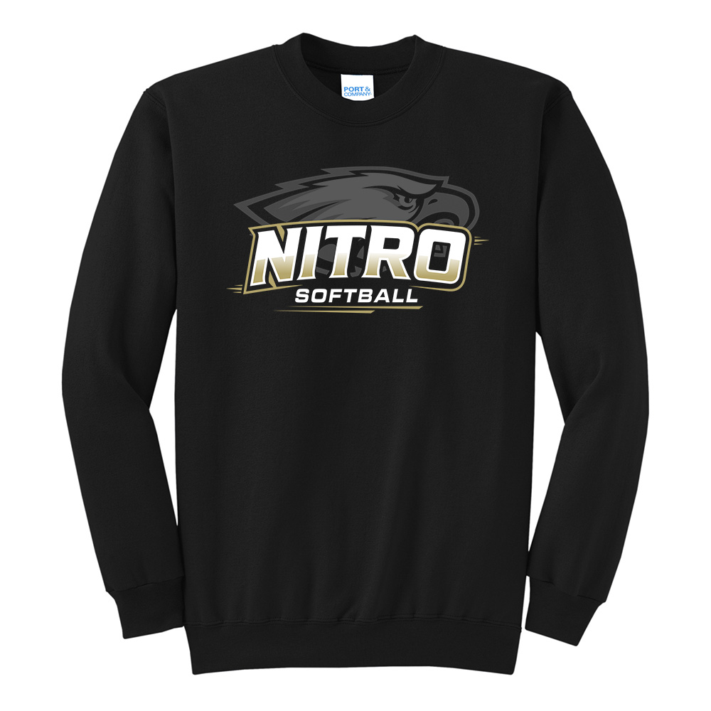 Nitro SB Club Unisex Fleece Crewneck Sweatshirt- Black