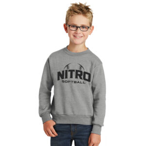Nitro SB Club Youth Fleece Crewneck Sweatshirt-Athletic Heather