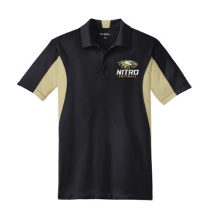 Nitro SB Club Sport-Tek Side Blocked Micropique Sport-Wick Polo Men-Black/Vegas Gold