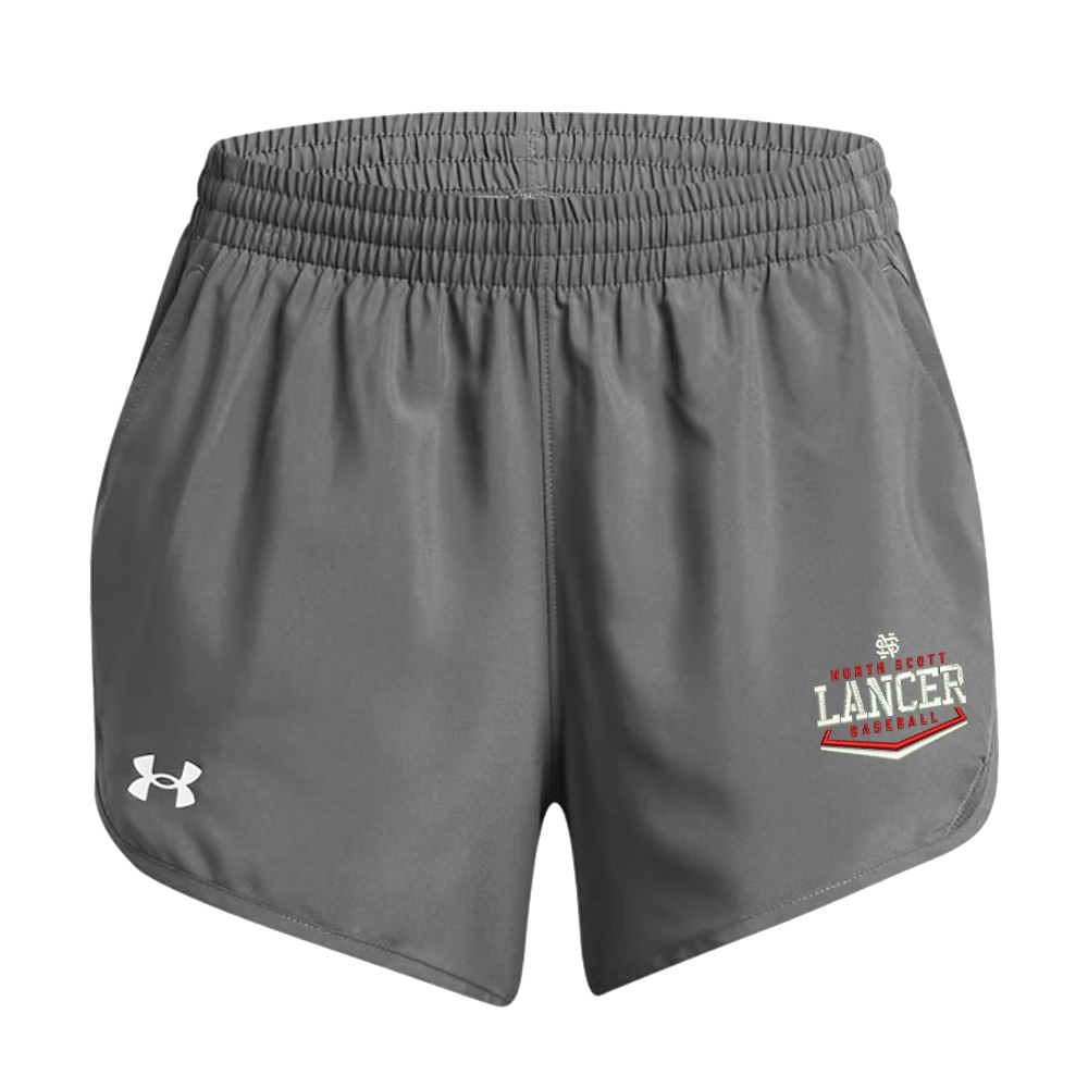 NS Baseball Women's UA Fly-By Unlined 3" Shorts-Castlerock (XL Is out of stock)