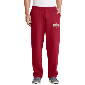 NS Baseball Men Open Bottom Pocketed Classic Sweatpant-Red