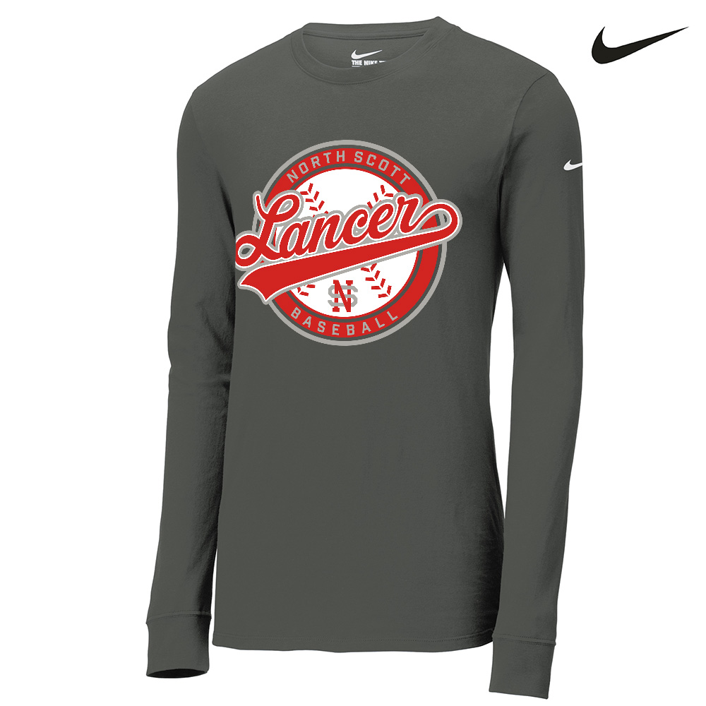 NS Baseball Nike Dri-FIT Cotton/Poly Long Sleeve Tee-Anthracite