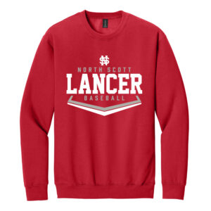 NS Baseball Gildan Unisex Softstyle Crewneck Sweatshirt-Red