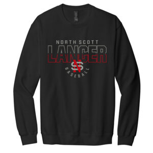 NS Baseball Gildan Unisex Softstyle Crewneck Sweatshirt-Black
