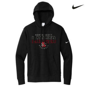 NS Baseball Nike Club Fleece Sleeve Swoosh Pullover Hoodie-Black