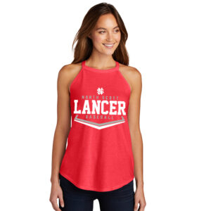 NS Baseball District Made Ladies Perfect Tri Rocker Tank-Red Frost