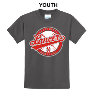 NS Baseball Youth Short Sleeve Tee-Charcoal