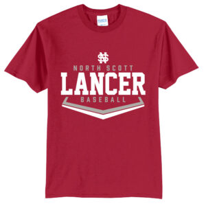 NS Baseball Unisex Short Sleeve Tee-Red