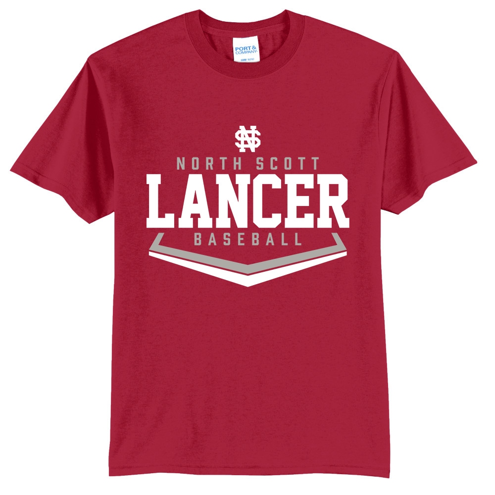 NS Baseball Unisex Short Sleeve Tee-Red