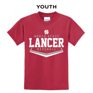 NS Baseball Youth Short Sleeve Tee-Red