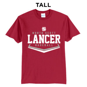NS Baseball Tall Short Sleeve Tee-Red