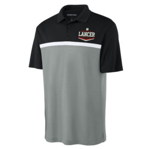 NS Baseball Sport-Tek men UV Micropique Colorblock Polo-Black Grey White