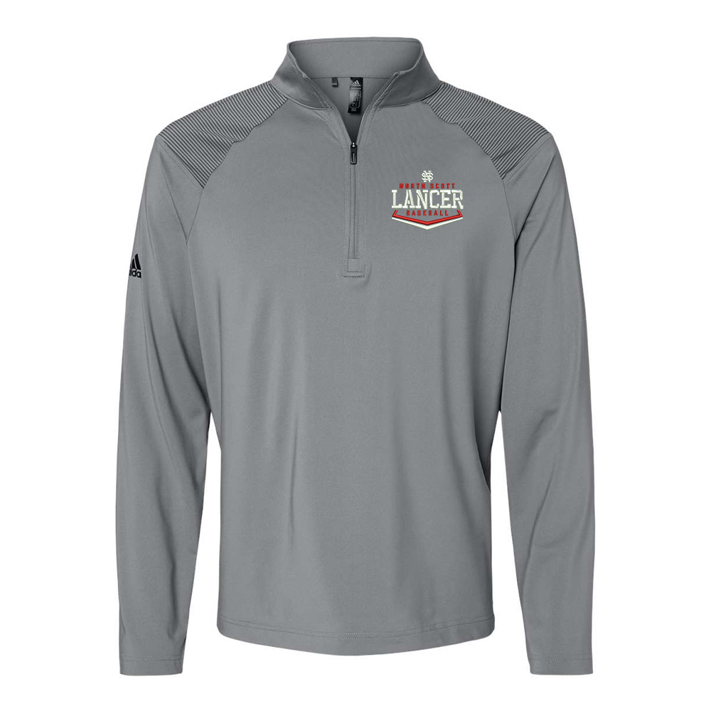 NS Baseball Adidas - Shoulder Stripe Quarter-Zip Pullover-Grey Three