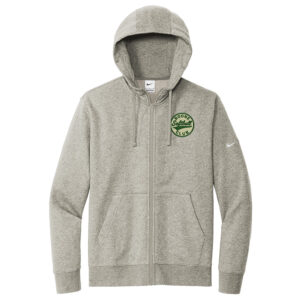Boone Softball Club Nike Club Fleece Sleeve Swoosh Full-Zip Hoodie Men-Dark Grey Heather