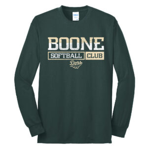 Boone Softball Club unisex Cotton Long Sleeve tee- Dark Green