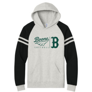 Boone Softball Club Jerzees Unisex NuBlend Varsity Colorblock Hooded Sweatshirt-Oatmeal Heather/Black