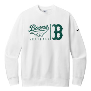 Boone Softball Club Nike Club Fleece Sleeve Swoosh Crew Adult-White