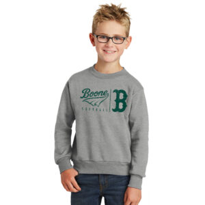 Boone Softball Club Youth Fleece Crewneck Sweatshirt-Athletic Heather