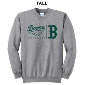 Boone Softball Club Tall Fleece Crewneck Sweatshirt-Athletic heather