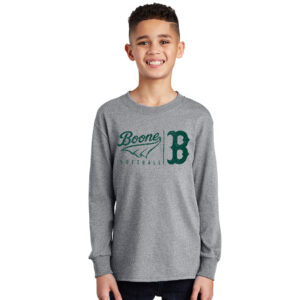 Boone Softball Club Youth Cotton Long Sleeve Tee- Athletic Heather