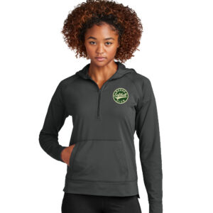 Boone Softball Club Sport-Tek Ladies Sport-Wick Stretch 1/2-Zip Hoodie-Charcoal Grey