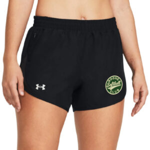 Boone Softball Club Under Armour UA Fly-By Women’s 3″ Shorts-Black/White