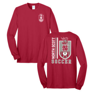 NS Soccer Unisex Cotton Long Sleeve Tee-Red