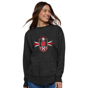 NS Soccer LAT Women’s Weekend Fleece Crewneck Sweatshirt-Black Leopard