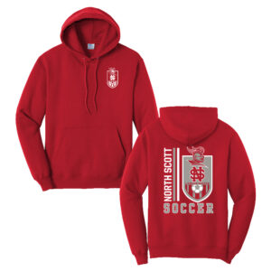 NS Soccer Unisex Classic Core weight Cozy Pullover Hooded Sweatshirt-Red