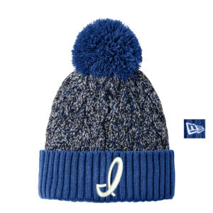 POP New Era Marled Knit Pom Beanie-Royal/Black/White