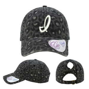 POP Infinity Her Women’s Garment-Washed Fashion Print Cap -Black Leopard