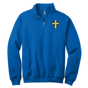 POP Jerzees NuBlend 1/4 Zip Cadet Collar Sweatshirt Unisex-Royal