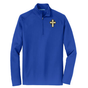 POP Port Authority Mens Pinpoint Mesh 1/2 Zip Pullover Men-Royal