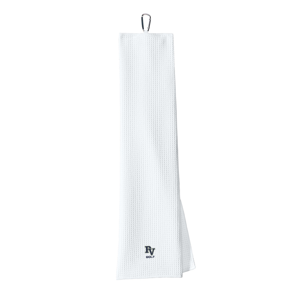 PV Girls Golf Port Authority Waffle Microfiber Towel-White