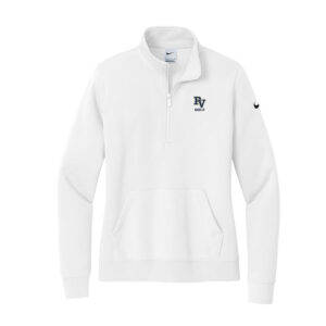 PV Girls Golf Nike Ladies Club Fleece Sleeve Swoosh 1/2-Zip-White