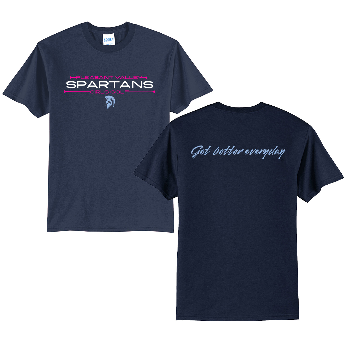 PV Girls Golf Unisex Short Sleeve Tee-navy