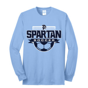 PV Soccer Unisex Cotton Long Sleeve Tee-Light blue