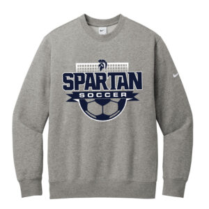 PV Soccer Nike Club Fleece Sleeve Swoosh Crew Adult-Dark Grey Heather