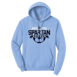 PV Soccer Unisex Classic Core weight Cozy Pullover Hooded Sweatshirt-Light Blue