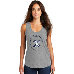 PV Xplosion District Made Ladies Perfect Tri Racerback Tank-Grey Frost