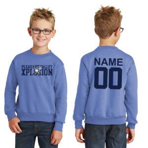 PV Xplosion Youth Fleece Crewneck Sweatshirt-Carolina Blue