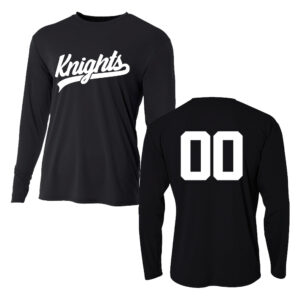 Knights Baseball Adult Cooling Performance long sleeve Crew Tee-Black