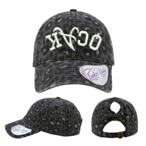 Knights Baseball Infinity Her Women’s Garment-Washed Fashion Print Cap -Black Leopard