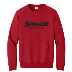 Knights Baseball Unisex Core Fleece Crewneck Pocket Sweatshirt-Red