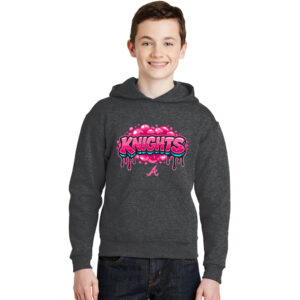 Knights Baseball Youth Fleece Hooded Sweatshirt-Black Heather