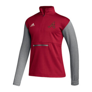 Knights Baseball Adidas Team Issue color block 1/4 zip pullover -Power Red/Grey (S, M, L)