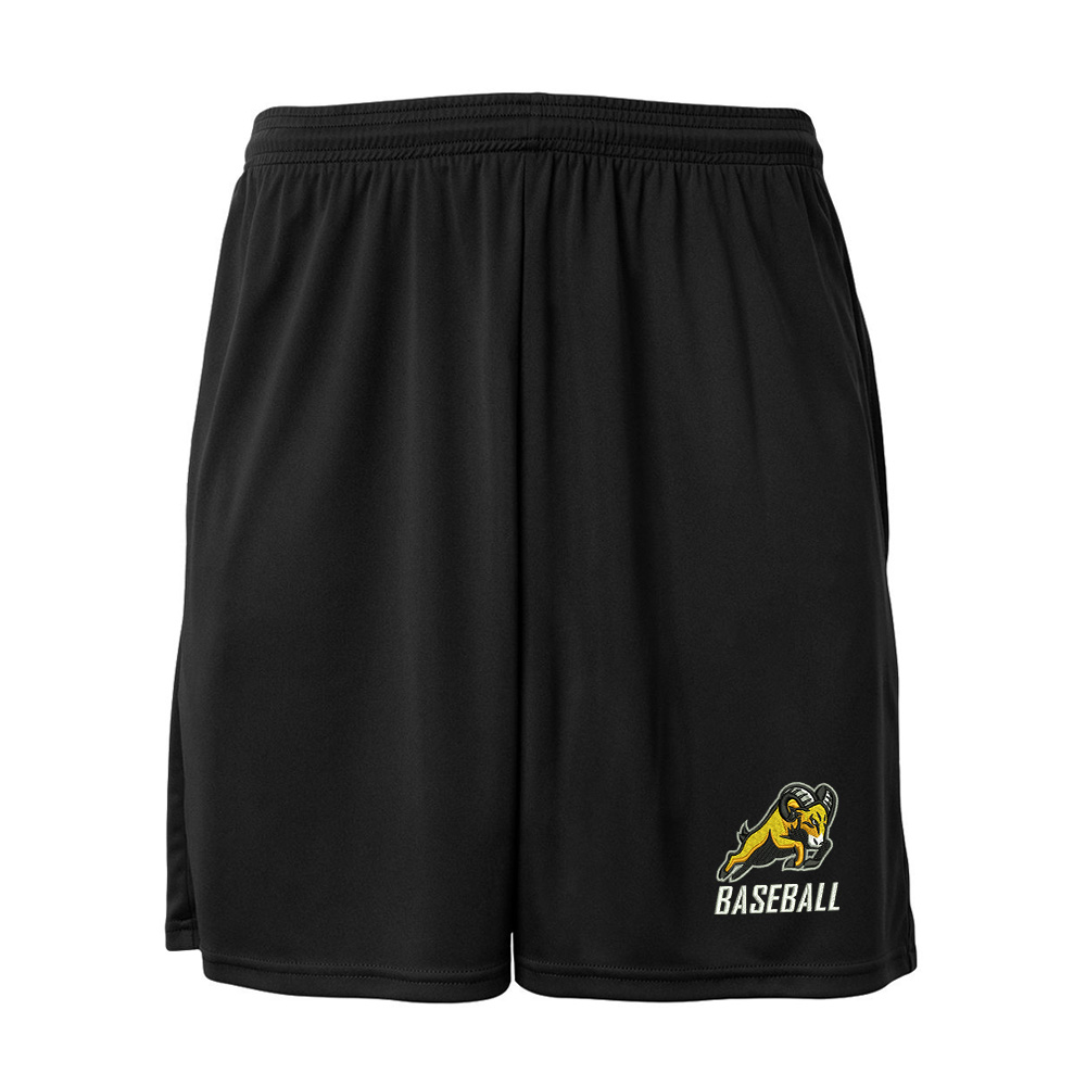 QCA Rams BB A4 Cooling Shorts with Pockets Adult-Black