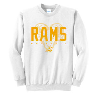 QCA Rams BB Unisex Fleece Crewneck Sweatshirt-White