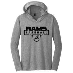 QCA Rams BB District Made Mens Perfect Tri Long Sleeve Hoodie-Grey Frost